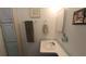 Bathroom with single vanity, toilet, and storage cabinet at 3333 26Th E Ave # 1107, Bradenton, FL 34208