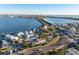 Highlighted aerial view of a house nestled within a serene waterfront community at 451 Bowdoin Cir, Sarasota, FL 34236