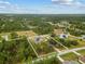 Aerial view of a house with a pool, solar panels, and lush landscaping at 5105 Bannock Cir, North Port, FL 34288