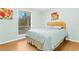 Light and airy bedroom with wood floors and window blinds at 5345 Siesta Ct, Sarasota, FL 34242
