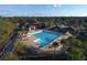 Aerial view of community pool and clubhouse at 7651 Portstewart Dr, Lakewood Ranch, FL 34202