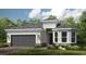 Charming single-story home featuring a gray roof, two-car garage, and beautiful landscaping at 8020 Moonbeam Ave, Sarasota, FL 34241