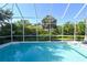 Inviting screened pool with a view of the backyard at 8334 Sailing Loop, Lakewood Ranch, FL 34202