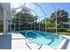 Inviting screened pool with a view of the backyard at 8334 Sailing Loop, Lakewood Ranch, FL 34202