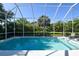 Inviting screened pool with a view of the backyard at 8334 Sailing Loop, Lakewood Ranch, FL 34202