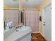 Clean bathroom with shower/tub combo and updated vanity at 1296 Skagway Ter, North Port, FL 34291