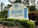 LaCasa community sign, 55+ resident-owned, resales available at 1296 Skagway Ter, North Port, FL 34291