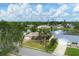 Aerial view of a house and neighborhood, showcasing a peaceful lakeside setting at 2215 39Th W St, Bradenton, FL 34205