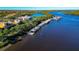 Aerial view of a long line of boats at a marina at 616 Misty Pond Ct, Bradenton, FL 34212