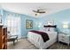 Bedroom boasts blue walls, gray floors, and a cozy seating area at 6913 8Th W Ave, Bradenton, FL 34209