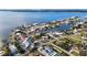 Breathtaking aerial view of the coastal community featuring waterfront homes and stunning bay vistas at 806 Arlington Rd, Palmetto, FL 34221