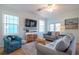 Comfortable living room with light blue walls and coastal decor at 7007 Holmes Blvd, Holmes Beach, FL 34217