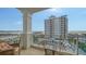 Private balcony overlooking the ocean and nearby buildings at 2050 Benjamin Franklin Dr # B603, Sarasota, FL 34236