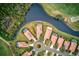 Birds eye view of homes situated on the water and golf course at 608 Misty Pond Ct, Bradenton, FL 34212