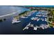 Aerial view of a full-service marina at 1912 Harbourside Dr # 603, Longboat Key, FL 34228