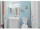 Clean bathroom, featuring a white vanity and light blue walls at 3001 Vivienda Blvd, Bradenton, FL 34207