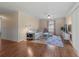 Living room with hardwood floors, light walls, and ample natural light at 3001 Vivienda Blvd, Bradenton, FL 34207