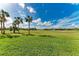 Picturesque golf course with mature palm trees, lush green grass, and a clear blue sky at 318 Winding Brook Ln # 104, Bradenton, FL 34212