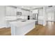 Modern kitchen boasts white cabinetry, stainless steel appliances, and a spacious center island at 9153 Radiant Cir, Sarasota, FL 34241
