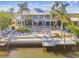 Stunning waterfront home showcasing expansive backyard and dock at 2127 Lusitania Dr, Sarasota, FL 34231