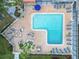 Aerial view of L-shaped pool and patio area at 3267 S Beneva Rd # 103, Sarasota, FL 34232