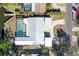 Bird's eye view of the home, showcasing the unique metal roof at 5072 Higel Ave, Sarasota, FL 34242