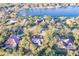Aerial view showcasing a lakefront community at 5131 Willow Leaf Dr, Sarasota, FL 34241