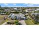 Aerial view of the property showcasing its waterfront location at 609 Elba Dr, Nokomis, FL 34275