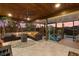 Relaxing screened porch with comfortable seating and sunset views at 609 Elba Dr, Nokomis, FL 34275