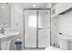 Bathroom with shower and pedestal sink at 766 13Th S Ave, St Petersburg, FL 33701