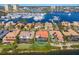 Aerial view of house with pool and marina view at 805 Riviera Dunes Way, Palmetto, FL 34221