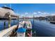 Boat docked at a private waterfront property at 805 Riviera Dunes Way, Palmetto, FL 34221