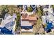 Top-down view of single-story house with pool in a residential area at 1397 Harbor Dr, Sarasota, FL 34239