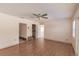 Spacious bedroom with wood flooring and a ceiling fan at 1397 Harbor Dr, Sarasota, FL 34239