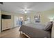 Main bedroom with water views, sliding door to deck, and ample closet space at 4528 106Th W St, Bradenton, FL 34210