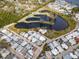 Aerial view showing community near a lake at 6 Seminole Dr, Bradenton, FL 34208
