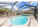 Kidney shaped swimming pool with a screened enclosure at 635 Jamaica E Cir, Apollo Beach, FL 33572