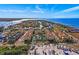 Aerial view of a coastal townhome community near the water at 6418 Margarita Shores Ln, Apollo Beach, FL 33572