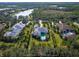 Luxury home with pool and private lot, aerial view at 8325 Lindrick Ln, Bradenton, FL 34202