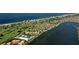 Aerial view showcasing a luxurious waterfront community at 524 Gunwale Ln, Longboat Key, FL 34228