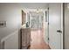 Condo entryway with parquet floor and storage at 636 Estuary Dr # 636, Bradenton, FL 34209