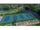 Three lighted tennis courts with a kayak rack at 636 Estuary Dr # 636, Bradenton, FL 34209