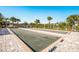Two bocce ball courts with brick pavers and palm trees at 5830 Wake Forest Run # 102, Bradenton, FL 34211
