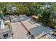 Aerial view of the backyard featuring a volleyball court and fire pit at 603 38Th W St, Bradenton, FL 34205