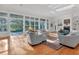 Open living space with hardwood floors, large windows, and pool view at 6700 S Gator Creek Blvd, Sarasota, FL 34241