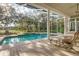 Lush landscaping surrounding a screened-in pool at 6700 S Gator Creek Blvd, Sarasota, FL 34241