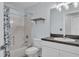 Bathroom featuring a shower/tub, a toilet, and a vanity at 1016 42Nd E Ter, Bradenton, FL 34208
