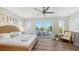 Bright bedroom with water views and private deck access at 178 N Washington Dr, Sarasota, FL 34236
