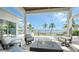 Covered patio with fire pit and amazing water views at 178 N Washington Dr, Sarasota, FL 34236