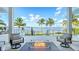 Relaxing patio with fire pit and waterfront views at 178 N Washington Dr, Sarasota, FL 34236